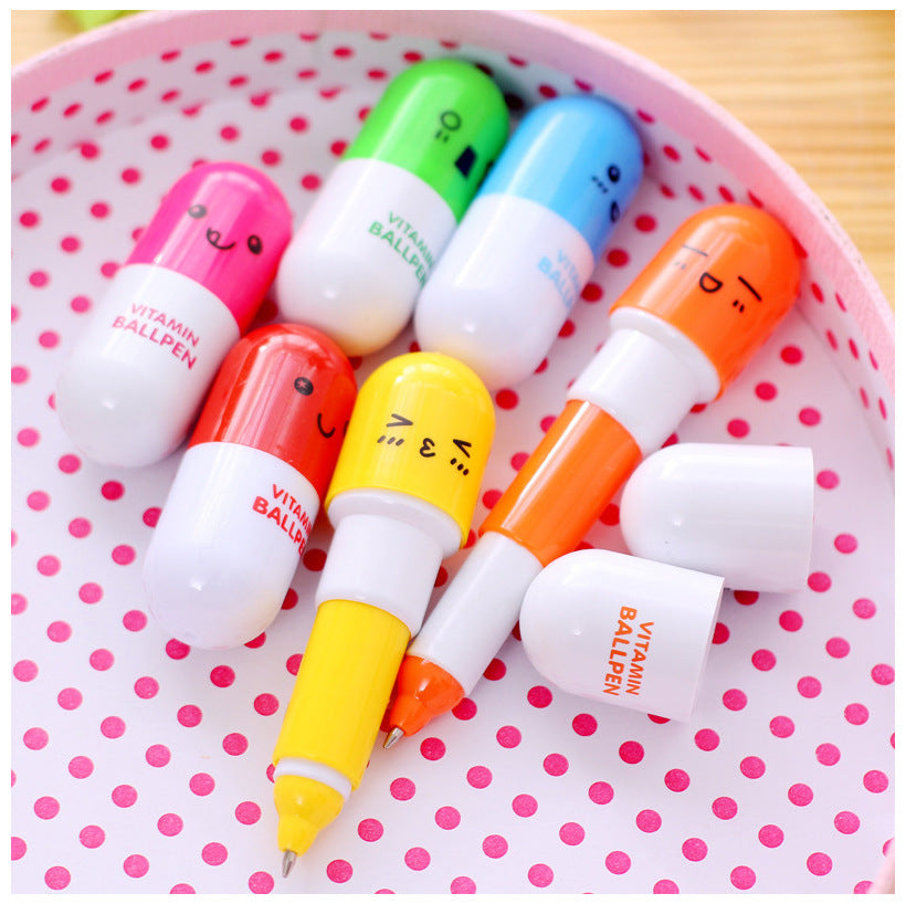 Wholesale Plastic Telescopic Cartoon Creative Pill Ballpoint Pen
